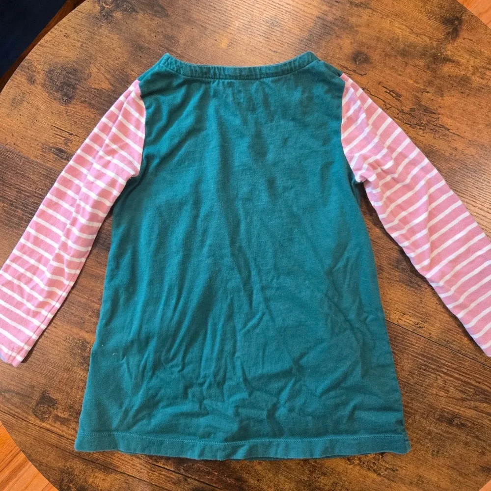 Mini Boden Kids Fairy Mushroom Lift-the-Flap‎ Long Sleeve Tee Green Pink 5-6Y